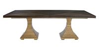 Double Pedestal Jet Set Dining Table (356-242C, 356-244G) from Berhnardt furniture