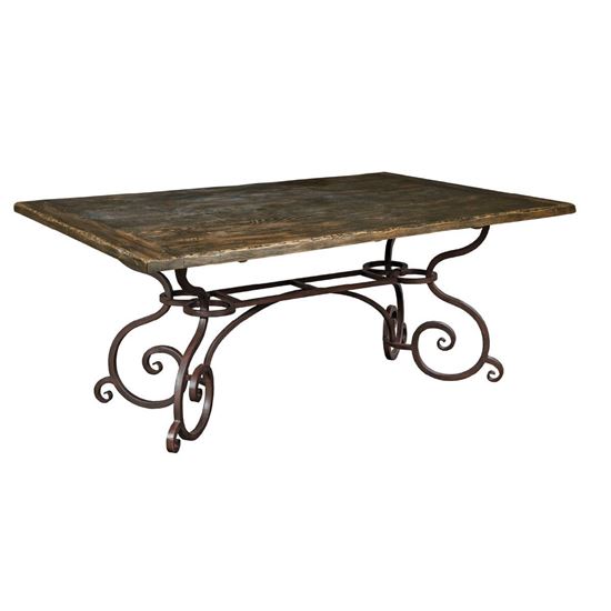Picture of Rectangular Dining Table with Metal Base (Black Forest)