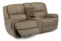 Nance Power Reclining Leather Loveseat with Console 1179-64PH from Flexsteel furniture