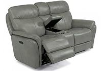 Zoey Leather Loveseat with Console 1653-64PH by Flexsteel