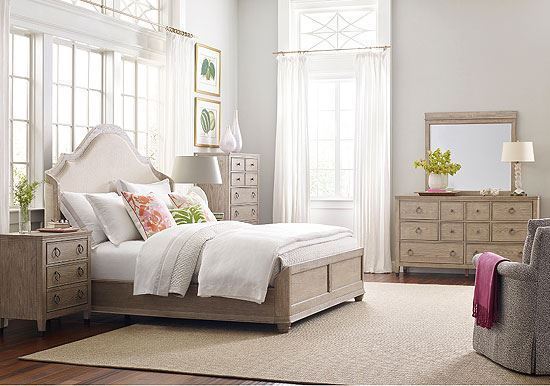 Vista Bedroom with Upholstered Sherlter bed collection from American Drew furniture