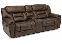Buster Power Reclining Sofa with Power Headrest with console from Flexsteel furniture