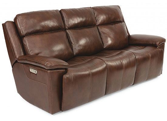 Chance Reclining  LeatherSofa with Power Headrest (1187-62PH) by Flexsteel furniture