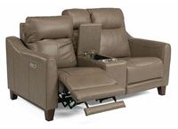 Forte Power Reclining Leather Loveseat with Console 1197-64PH from Flexsteel furniture