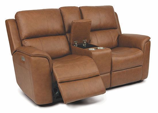 Henry Power Reclining Loveseat with Console and Power Headrests 1041-64PH from Flexsteel