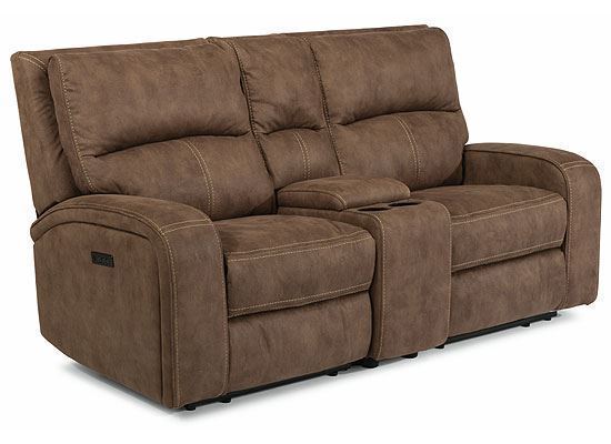 Picture of Nirvana Power Reclining Loveseat with Console and Power Headrests 1650-64PH
