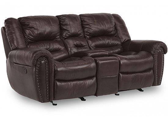 Picture of Town Leather Loveseat with Console (1010-604)