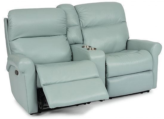Davis Reclining Leather Loveseat with Console (3902-601) by Flexsteel furniture
