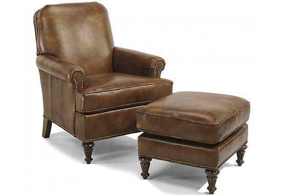 Flemington Leather Chair & Ottoman (330C-10) by Flexsteel