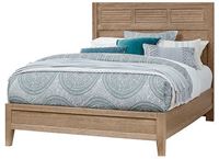 Louvered Bed with Low Profile Headboard in a Deep Sand finish