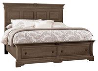 Heritage Mansion Bed with Storage Footboard in a Cobblestone Oak finish from Artisan & Post