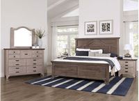 Bungalow Home Bedroom Collection with Mantel Bed and storage in a Dover Grey finish