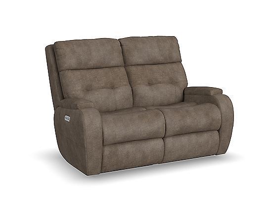 Flexsteel Furniture - Strait Power Reclining Loveseat with Power Headrests - B3906-60H 