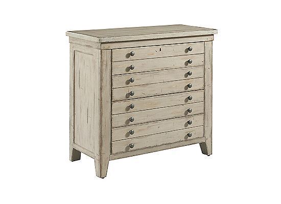KINCAID BRIMLEY MAP DRAWER BACHELOR'S CHEST - CAMEO FINISH - ACQUISITIONS COLLECTION - 111-401