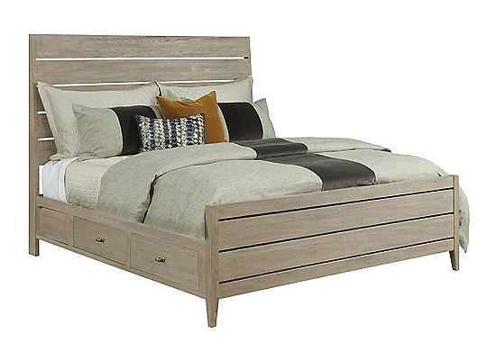 KINCAID INCLINE KING OAK HIGH BED W/STORAGE RAILS-COMPLETE SYMMETRY COLLECTION ITEM # 939-316P