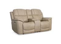 Flexsteel - Crew Power Reclining Loveseat with Console and Power Headrests and Lumbar - 1783-64PH