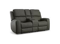 Flexsteel - Linden Power Reclining Loveseat with Console and Power Headrests and Lumbar - 1043-64PH