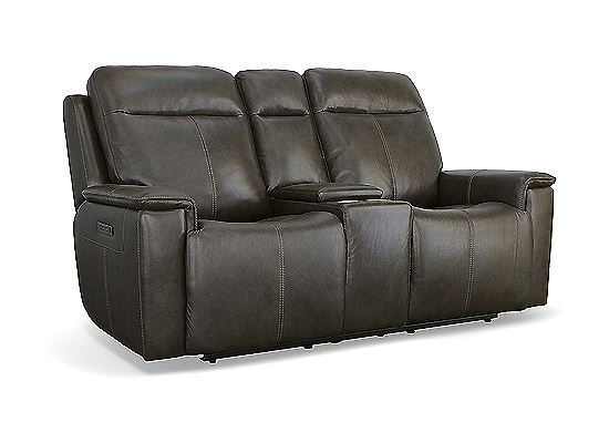 Flexsteel - Odell Power Reclining Loveseat with Console and Power Headrests and Lumbar - 1739-64PH